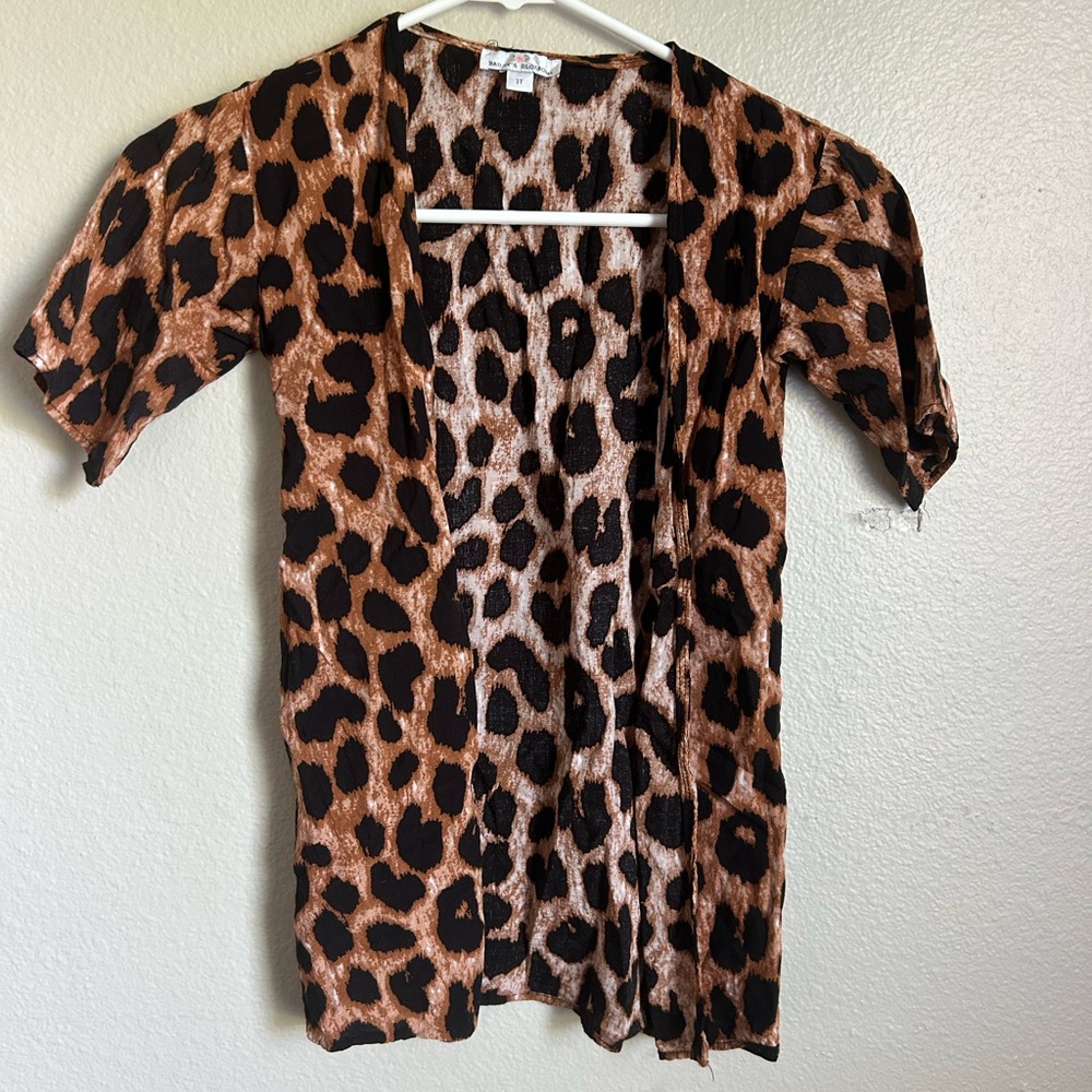Baileys Blossom leopard toddler cardigan size 3T